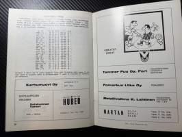 Rosenlewin Urheilijat RU-38, Pori - Iirot Rauma 24.5.1964 -Suomensarja (Suomen sarja / Mestaruussarja)  -jalkapallo käsiohjelma
