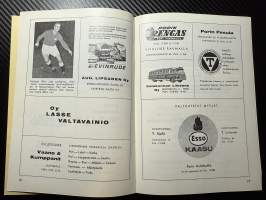 Rosenlewin Urheilijat RU-38, Pori - TuTo Turku 14.6.1964 -Suomensarja (Suomen sarja / Mestaruussarja)  -jalkapallo käsiohjelma