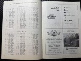 Rosenlewin Urheilijat RU-38, Pori - TPV Tampere 21.6.1964 -Suomensarja (Suomen sarja / Mestaruussarja)  -jalkapallo käsiohjelma