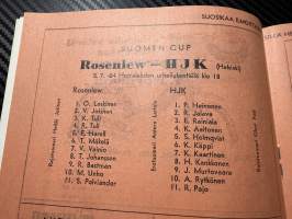 Rosenlewin Urheilijat RU-38, Pori - HJK Helsinki 5.7.1964 -Suomensarja (Suomen sarja / Mestaruussarja)  -jalkapallo käsiohjelma