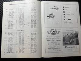 Rosenlewin Urheilijat RU-38, Pori - VaKP Valkeakoski 13.9.1964 -Suomensarja (Suomen sarja / Mestaruussarja)  -jalkapallo käsiohjelma