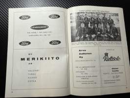 Rosenlewin Urheilijat RU-38, Pori - TPS Turku 20.9.1964 -Suomensarja (Suomen sarja / Mestaruussarja)  -jalkapallo käsiohjelma