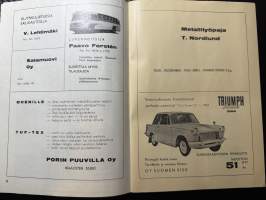 Rosenlewin Urheilijat RU-38, Pori - TaPa Tampere 11.10.1964 -Suomensarja (Suomen sarja / Mestaruussarja)  -jalkapallo käsiohjelma