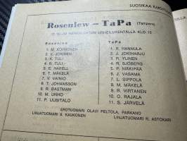 Rosenlewin Urheilijat RU-38, Pori - TaPa Tampere 11.10.1964 -Suomensarja (Suomen sarja / Mestaruussarja)  -jalkapallo käsiohjelma