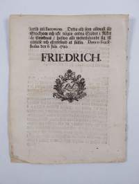 Kongl. maj:ts nådige Resolution, Öfwer några Måhl, angående Processen wid Instantierne i Stockholm. Gifwen den 6 julii 1720.