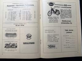 Rosenlewin Urheilijat RU-38, Pori - Hyvinkään Palloseura 25.4.1965 -Suomensarja (Suomen sarja / Mestaruussarja)  -jalkapallo käsiohjelma