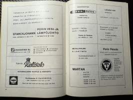 Rosenlewin Urheilijat RU-38, Pori - Hyvinkään Palloseura 25.4.1965 -Suomensarja (Suomen sarja / Mestaruussarja)  -jalkapallo käsiohjelma