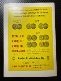 Rosenlewin Urheilijat RU-38, Pori - IF - FK Maarianhamina 16.5.1965 -Suomensarja (Suomen sarja / Mestaruussarja)  -jalkapallo käsiohjelma