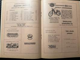 Rosenlewin Urheilijat RU-38, Pori - KARHUT Pori 4.6.1965 -Suomensarja (Suomen sarja / Mestaruussarja)  -jalkapallo käsiohjelma