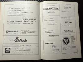Rosenlewin Urheilijat RU-38, Pori - KARHUT Pori 4.6.1965 -Suomensarja (Suomen sarja / Mestaruussarja)  -jalkapallo käsiohjelma