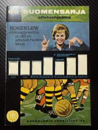 Rosenlewin Urheilijat RU-38, Pori - TKT 13.6.1965 -Suomensarja (Suomen sarja / Mestaruussarja)  -jalkapallo käsiohjelma