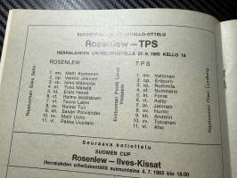 Rosenlewin Urheilijat RU-38, Pori - TPS Turku 27.6.1965 -Suomensarja (Suomen sarja / Mestaruussarja)  -jalkapallo käsiohjelma
