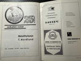 Rosenlewin Urheilijat RU-38, Pori - VaKP Valkeakoski 1.8.1965 -Suomensarja (Suomen sarja / Mestaruussarja)  -jalkapallo käsiohjelma