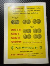 Rosenlewin Urheilijat RU-38, Pori - VaKP Valkeakoski 1.8.1965 -Suomensarja (Suomen sarja / Mestaruussarja)  -jalkapallo käsiohjelma