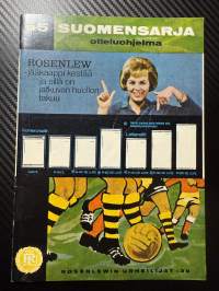 Rosenlewin Urheilijat RU-38, Pori - Iirot Imatra 11.8.1965 -Suomensarja (Suomen sarja / Mestaruussarja)  -jalkapallo käsiohjelma