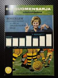 Rosenlewin Urheilijat RU-38, Pori - TuTo Turku 5.9.1965 -Suomensarja (Suomen sarja / Mestaruussarja)  -jalkapallo käsiohjelma