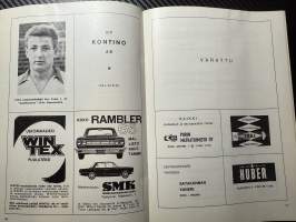Rosenlewin Urheilijat RU-38, Pori - HIK Hango Idrottsklubb 3.10.1965 -Suomensarja (Suomen sarja / Mestaruussarja)  -jalkapallo käsiohjelma
