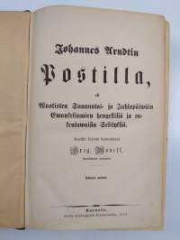 Johannes Arndtin postilla, eli, wuotisten sunnuntai- ja juhlapäiwäin ewankeliumien hengellisiä ja rakentawaisia selityksiä - Johannes Arndtin postilla, eli, vuotu...