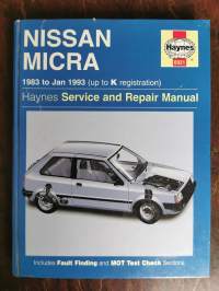 Nissan Micra. 1983 to Jan 1993 (up to K Registration). Service and Repair Manual