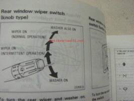 Toyota Corolla 4WD 1989 owner´s manual -käyttöohjekirja englanniksi
