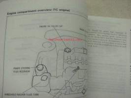 Toyota Corolla 4WD 1989 owner´s manual -käyttöohjekirja englanniksi