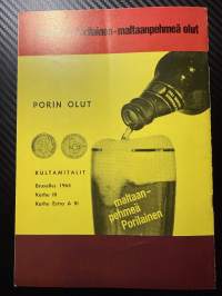 Rosenlewin Urheilijat RU-38, Pori - TPV Tampere 15.5.1966 -Suomensarja (Suomen sarja / Mestaruussarja)  -jalkapallo käsiohjelma