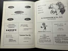 Rosenlewin Urheilijat RU-38, Pori - TuPy Turku 31.7.1966 -Suomensarja (Suomen sarja / Mestaruussarja)  -jalkapallo käsiohjelma