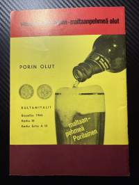 Rosenlewin Urheilijat RU-38, Pori - ÅIFK Turku 4.9.1966 -Suomensarja (Suomen sarja / Mestaruussarja)  -jalkapallo käsiohjelma