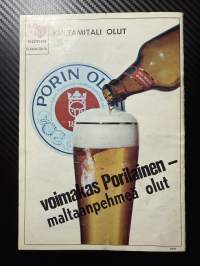 Rosenlewin Urheilijat RU-38, Pori - Turun Pyrkivä Turku 4.5.1967 -Suomensarja (Suomen sarja / Mestaruussarja)  -jalkapallo käsiohjelma
