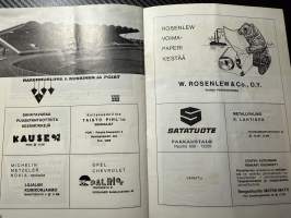 Rosenlewin Urheilijat RU-38, Pori - TuTo Turku 15.8.1967 -Suomensarja (Suomen sarja / Mestaruussarja)  -jalkapallo käsiohjelma