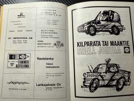 Rosenlewin Urheilijat RU-38, Pori - TP-V Tampere 20.8.1967 -Suomensarja (Suomen sarja / Mestaruussarja)  -jalkapallo käsiohjelma