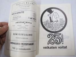 Suomi-sarja - Suomensarja (Suomen sarja / Mestaruussarja)  - Koskenpojat (Valkeakoski) - Rosenlewin Urheilijat RU-38, 9.5.1965 -jalkapallo käsiohjelma