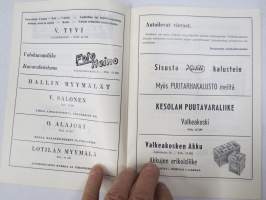 Suomi-sarja - Suomensarja (Suomen sarja / Mestaruussarja)  - Koskenpojat (Valkeakoski) - Rosenlewin Urheilijat RU-38, 9.5.1965 -jalkapallo käsiohjelma