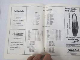 Suomi-sarja - Suomensarja (Suomen sarja / Mestaruussarja)  - Koskenpojat (Valkeakoski) - Rosenlewin Urheilijat RU-38, 9.5.1965 -jalkapallo käsiohjelma