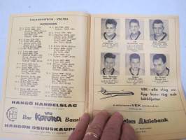 Suomi-sarja - Suomensarja (Suomen sarja / Mestaruussarja)  - Hangö Idrottsklubb (Hanko) - Rosenlewin Urheilijat RU-38 (Pori), 20.6.1965 -jalkapallo käsiohjelma