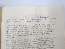 Suomi-sarja - Suomensarja (Suomen sarja / Mestaruussarja)  - IF Finströms Kamraterna - Rosenlewin Urheilijat RU-38 (Pori), elokuu1965 -jalkapallo käsiohjelma