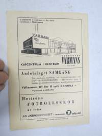 Suomi-sarja - Suomensarja (Suomen sarja / Mestaruussarja)  - IF Finströms Kamraterna - Rosenlewin Urheilijat RU-38 (Pori), elokuu1965 -jalkapallo käsiohjelma