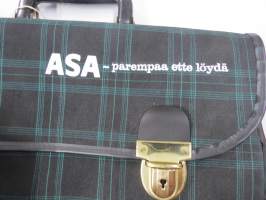 ASA - parempaa ette löydä -mainoskassi / mainoslaukku 1960-luvulta, täysin käyttämätön liikelahja