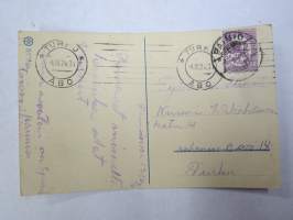 Valkokaartilaiset / suojeluskuntaliset - Joseph Alanen -postikortti, kulkenut Paimio - Turku, 4.12.1924, huomaa korttivalmistajan nimileima J &amp; L + hakaristi