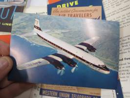 Delta - C&amp;S Air Lines Flight Folio -given to passengers with multiple brochures, various subjects concerning air travel / tourism -lentomatkustajille jaettu kansio