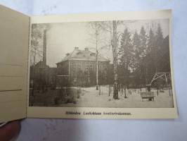 Riihimäen Lasi Oy - Riihimäen Lasitehtaat Riihimäellä -postikorttivihko, käyttämätön 5 kortin sarja arviolta 1920-luvun lopusta