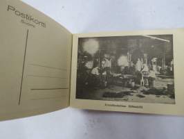 Riihimäen Lasi Oy - Riihimäen Lasitehtaat Riihimäellä -postikorttivihko, käyttämätön 5 kortin sarja arviolta 1920-luvun lopusta
