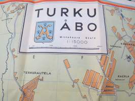 Turku - Åbo matkailukartta / turistkarta / guide for Turku 1950