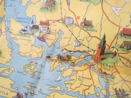 Turku - Åbo matkailukartta / turistkarta / guide for Turku 1950