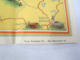 Turku - Åbo matkailukartta / turistkarta / guide for Turku 1950