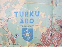 Turku - Åbo -kartta 1963 / 1964, piirroskuvat Tauno Torpo