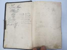 Ins. Kem. W.L. kemian alan saksalaisen insinöörin muistikirja nahanvärjäyksestä ja aineista, ollut 1920 ja 30-luvuilla töissä Hämeenlinna ja Uusikaupunki...