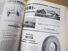 Metsätaloudellinen Aikakauslehti 1960 -sidottu vuosikerta -sisältää runsaasti artikkeleita / kuvia / mainoksia metsätalouden koneista ja laitteista