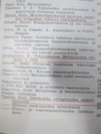 Metsätaloudellinen Aikakauslehti 1960 -sidottu vuosikerta -sisältää runsaasti artikkeleita / kuvia / mainoksia metsätalouden koneista ja laitteista