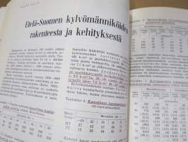 Metsätaloudellinen Aikakauslehti 1960 -sidottu vuosikerta -sisältää runsaasti artikkeleita / kuvia / mainoksia metsätalouden koneista ja laitteista